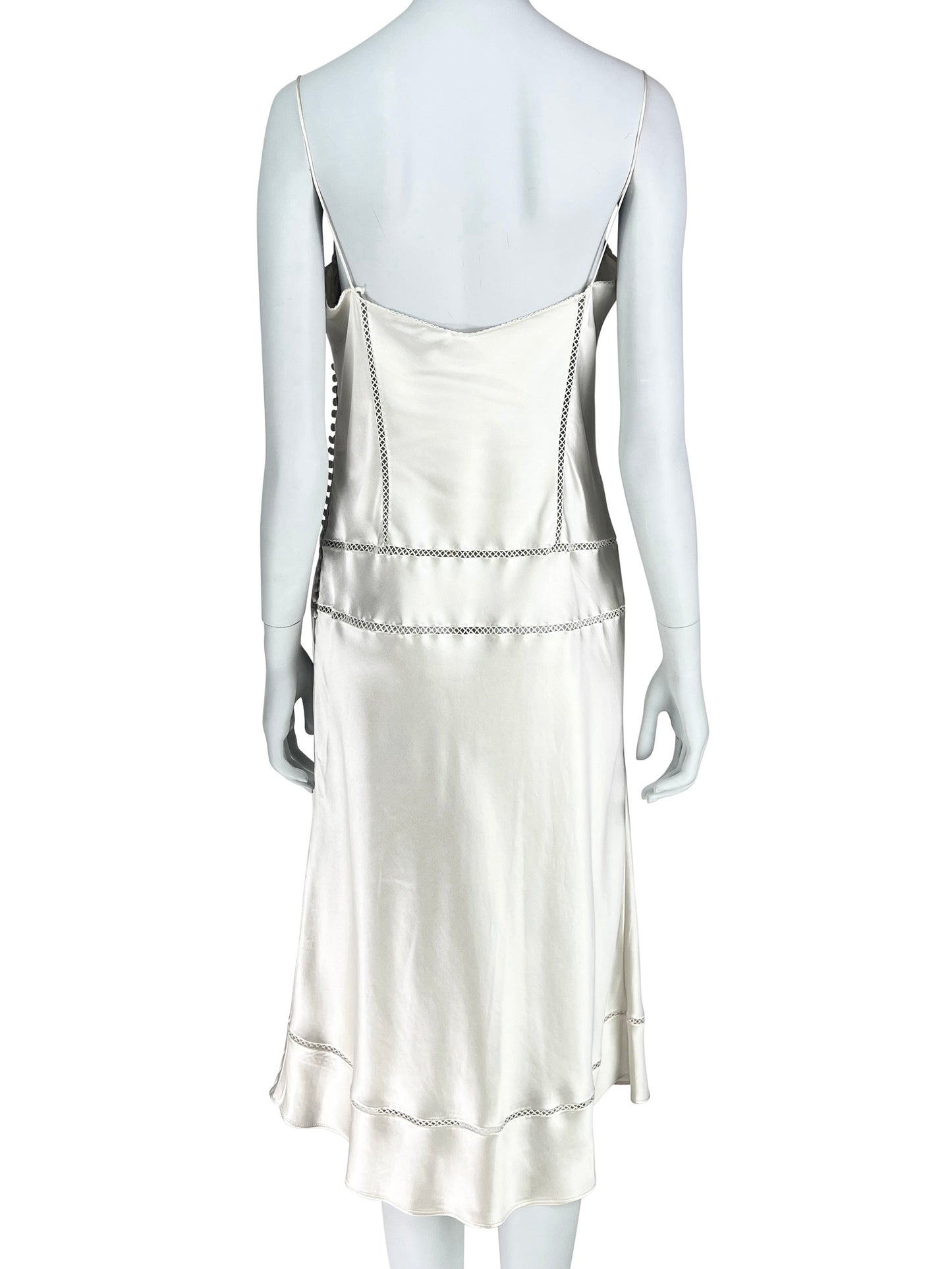 ON HOLD! Dior by John Galliano Spring 2004 Bias-Cut Off-White Silk Satin Dress
