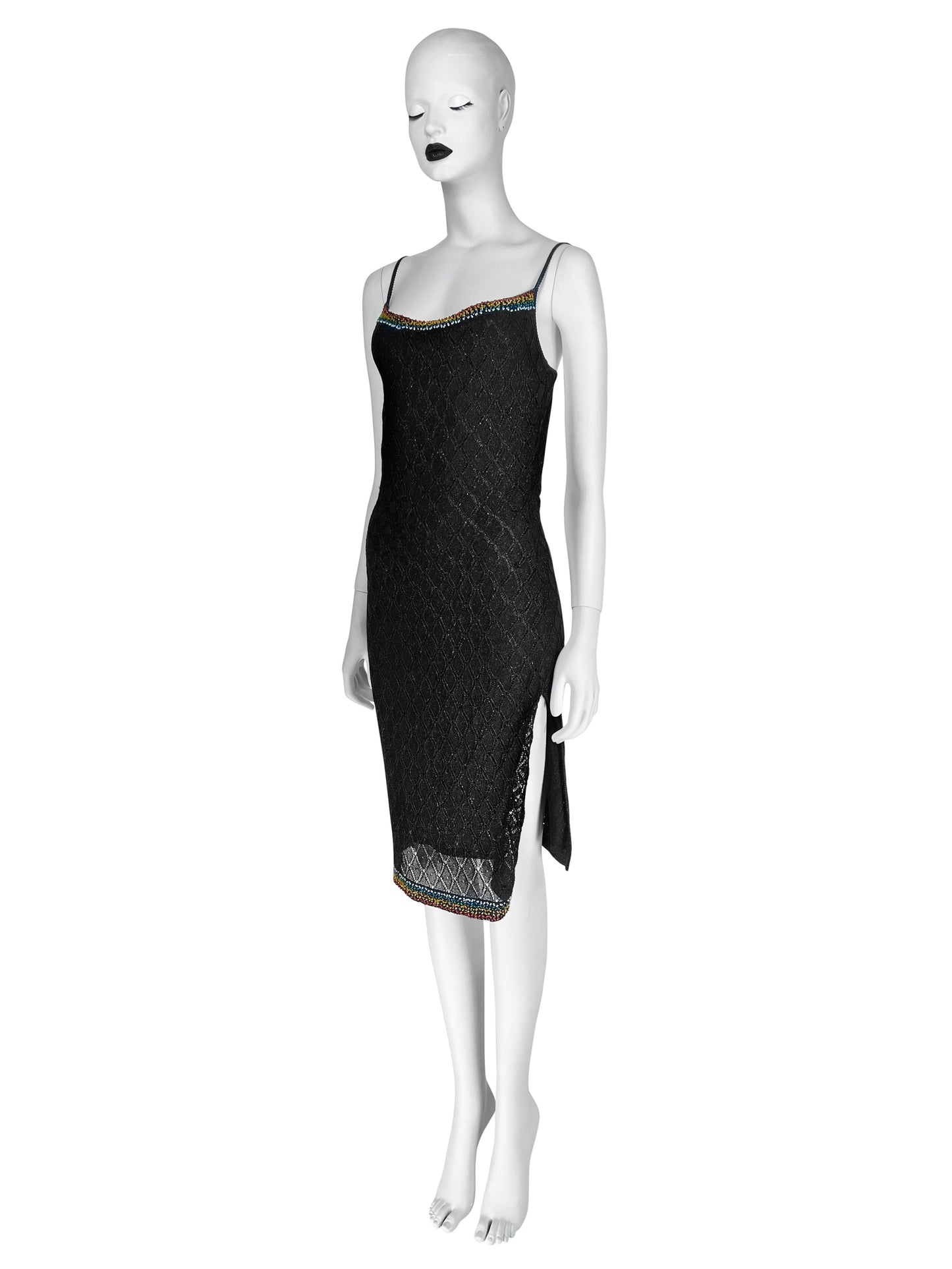 Dior by John Galliano Fall 2001 Beaded Open-Work Knit Dress