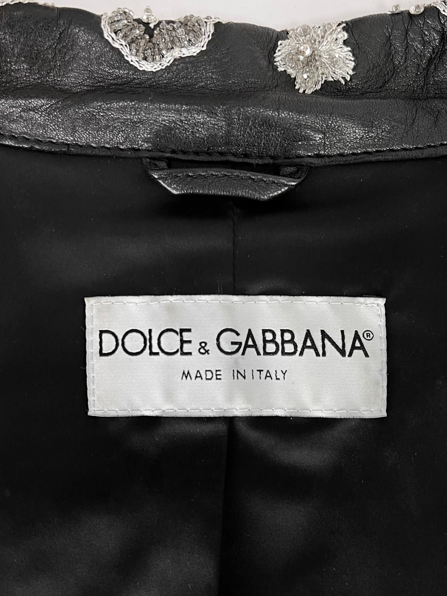 Dolce & Gabbana Spring 2000 Embroidered Leather Jacket