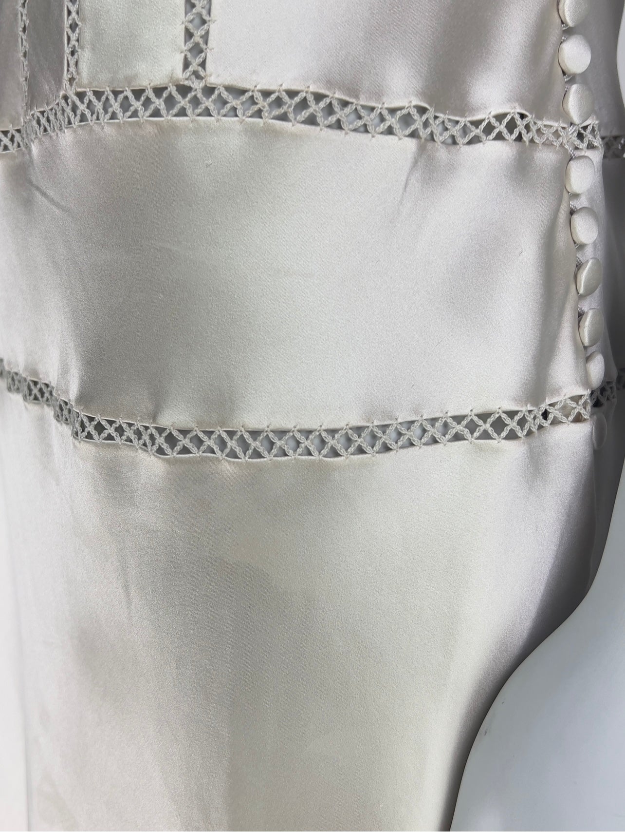 ON HOLD! Dior by John Galliano Spring 2004 Bias-Cut Off-White Silk Satin Dress