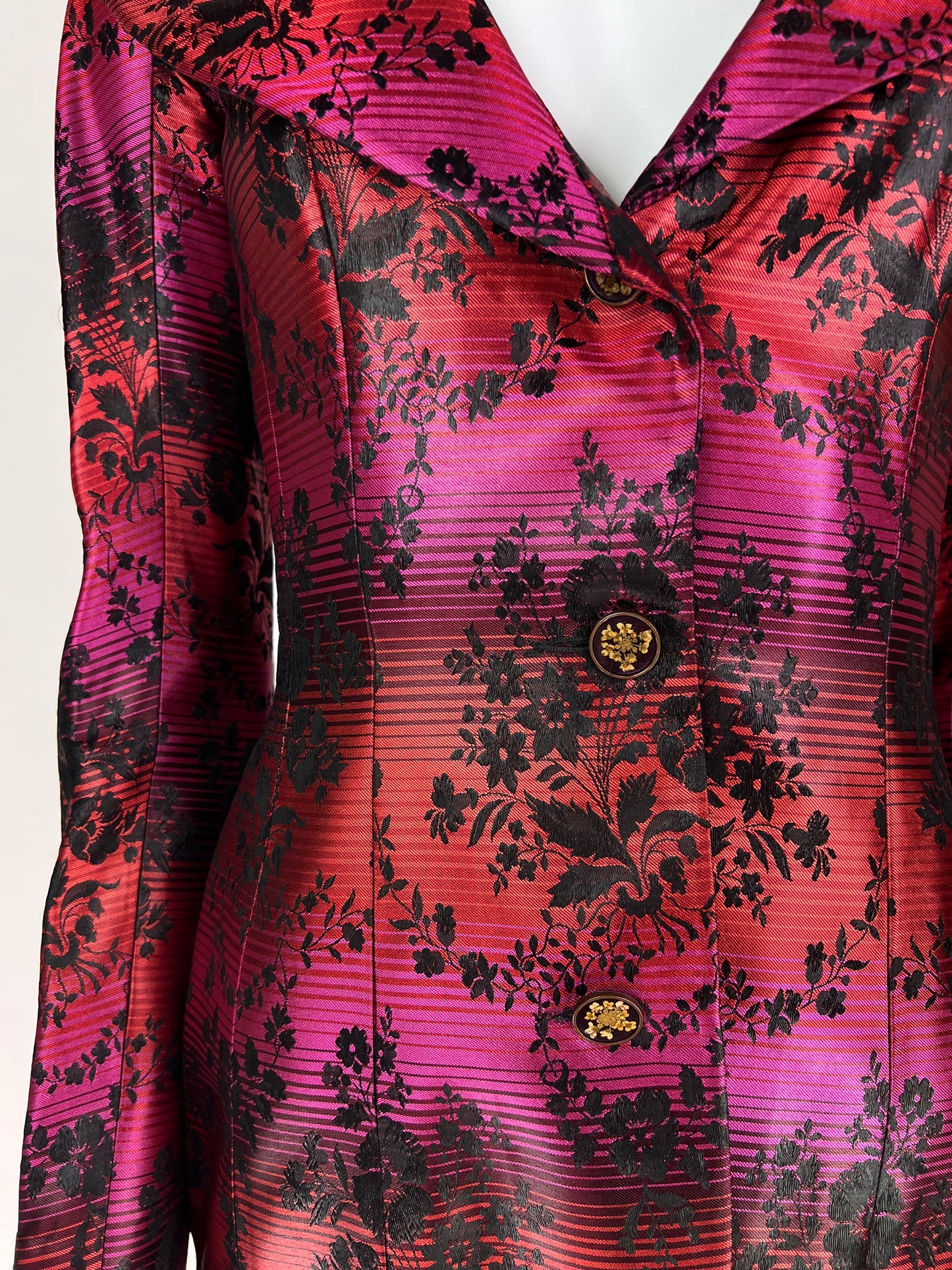 John Galliano Spring 1998 Gradient Jacquard Tulip-Hem Blazer