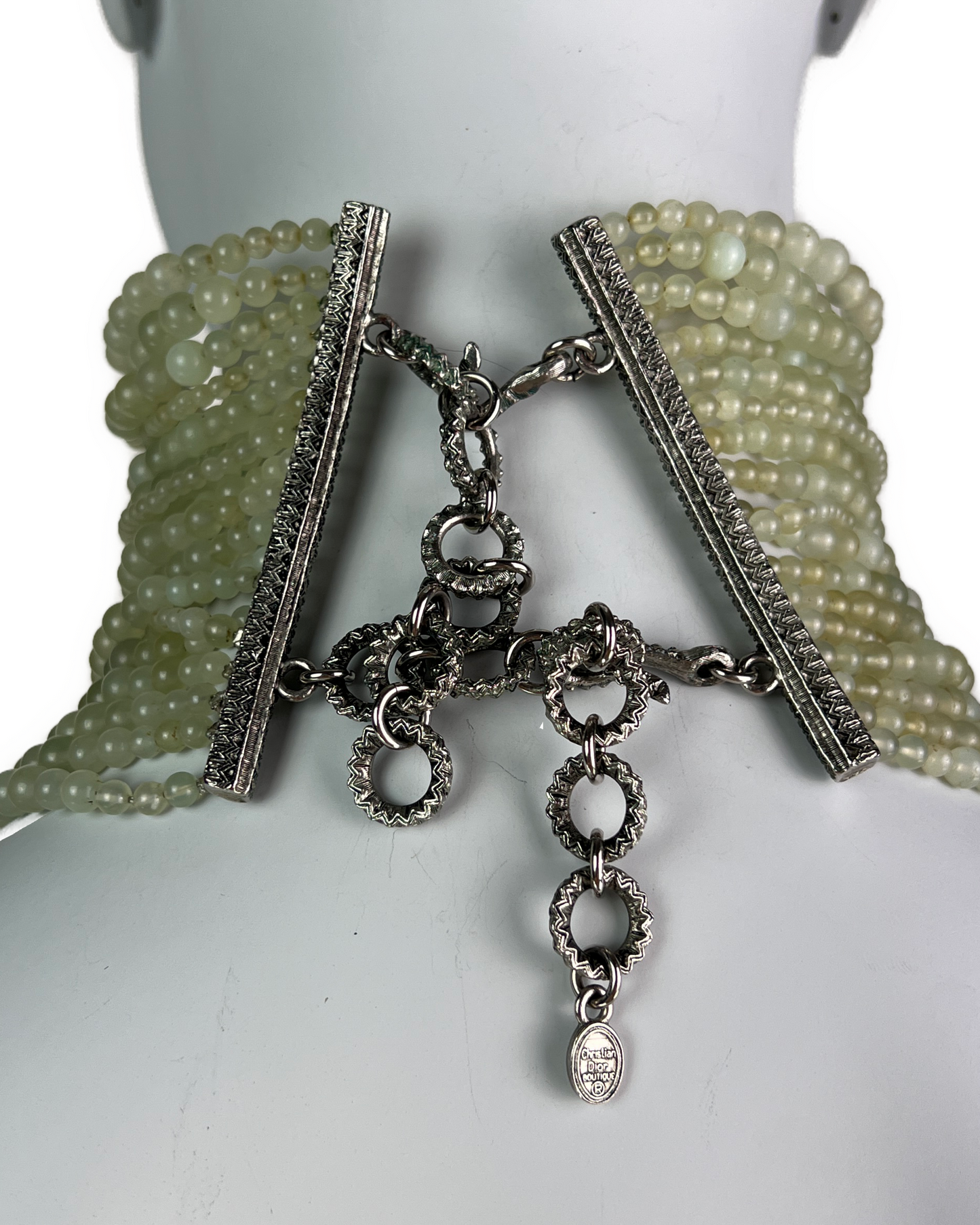 Dior by John Galliano Spring 1998 Jade Pearl Maasai Choker Necklace
