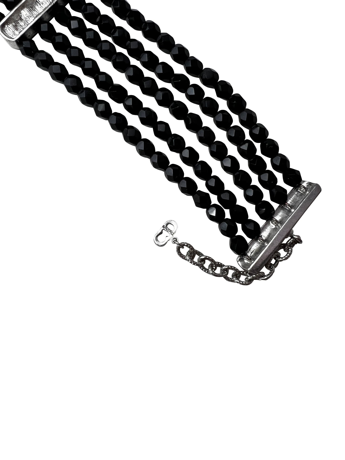 Dior by John Galliano c. 1999 Multistrand Black Choker with Pavé Hardware