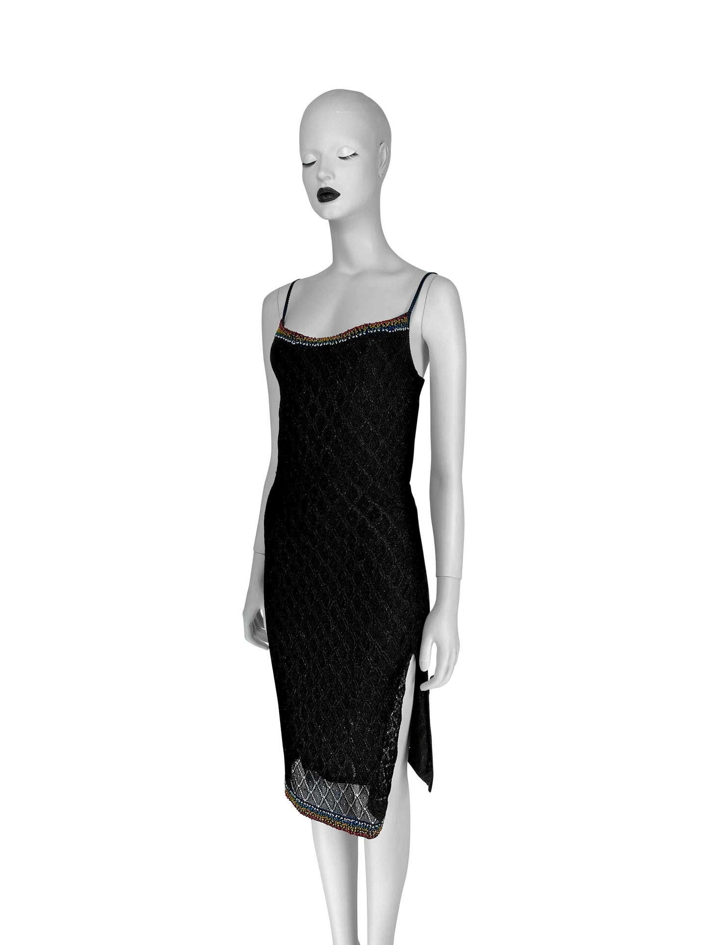 Dior by John Galliano Fall 2001 Beaded Open-Work Knit Dress