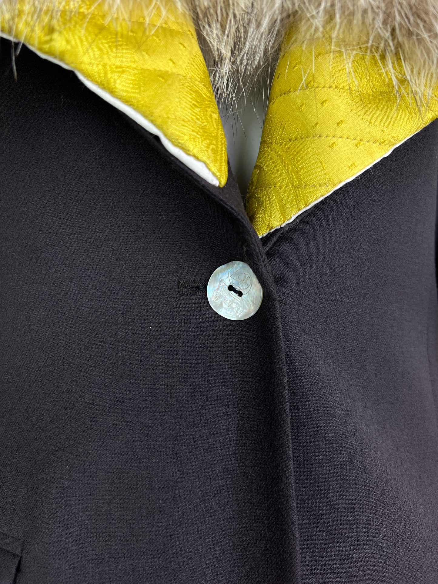 John Galliano Fall 2002 Fur Trim Silk Blazer