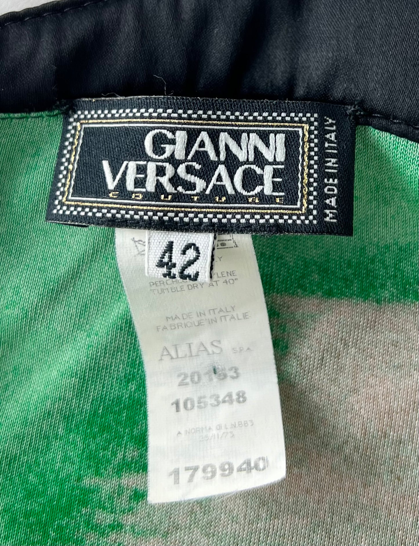 Versace Fall 2001 Jersey Brush Stroke Printed Dress