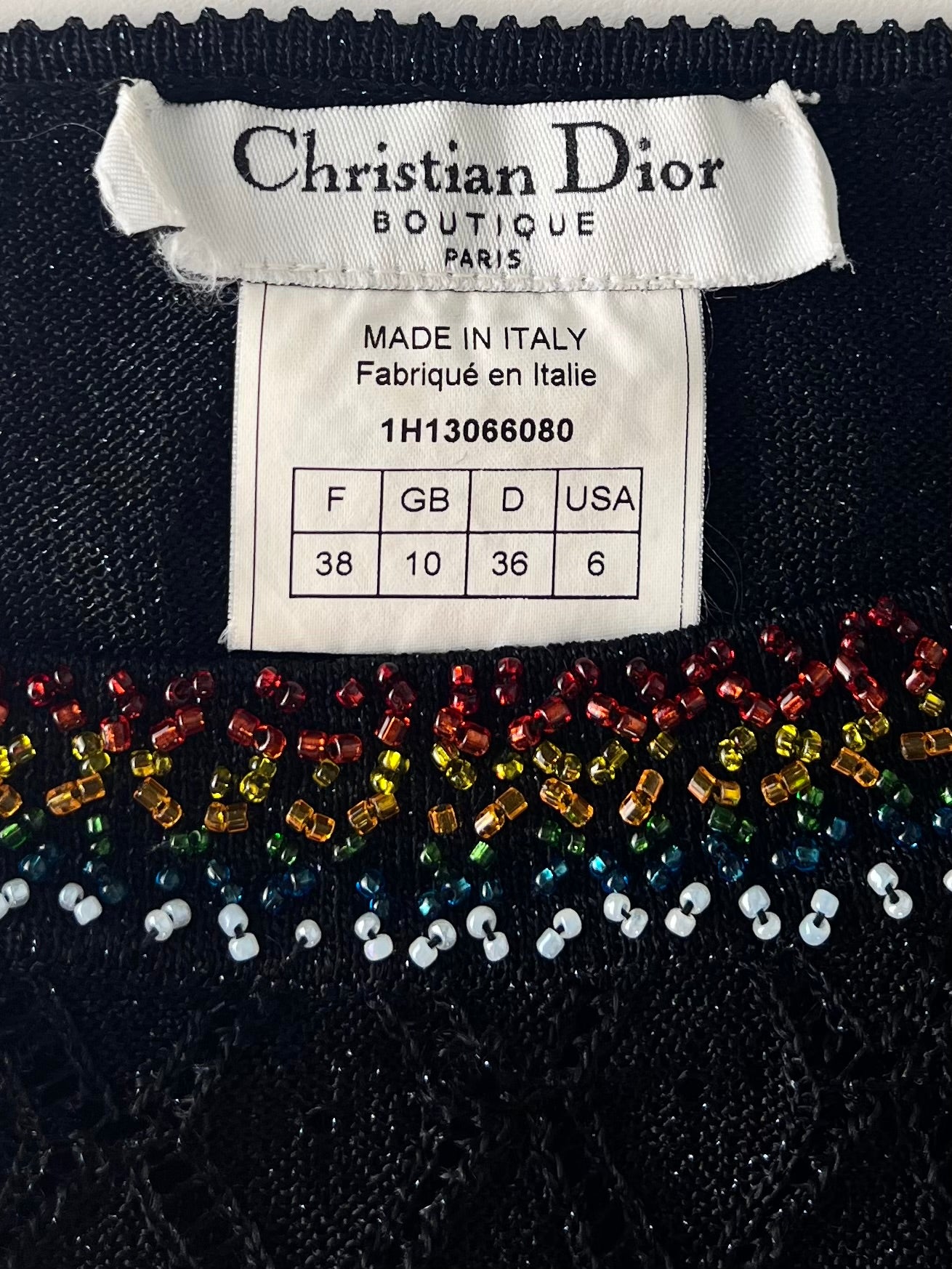 Dior by John Galliano Fall 2001 Beaded Open-Work Knit Dress