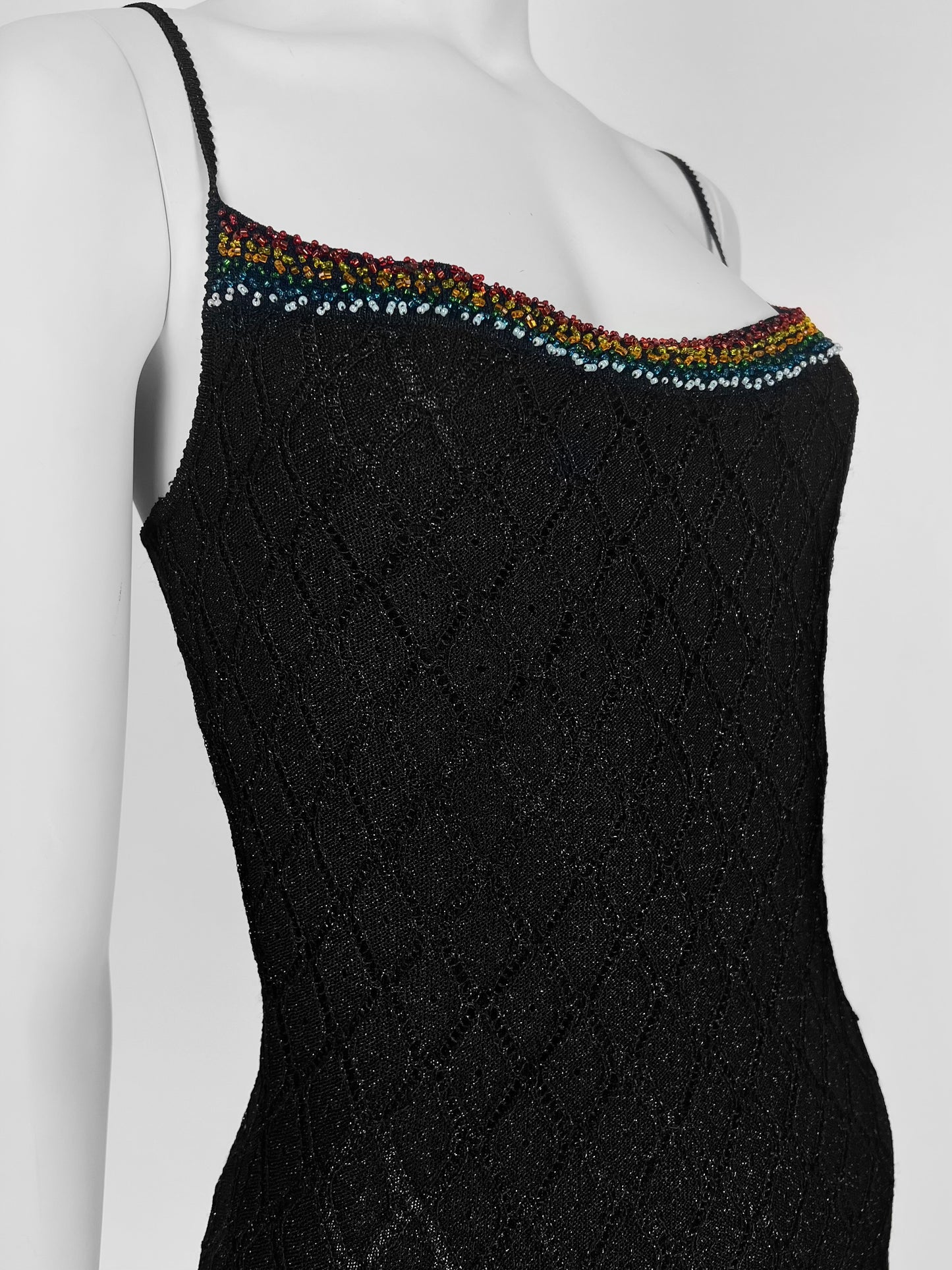 Dior by John Galliano Fall 2001 Beaded Open-Work Knit Dress