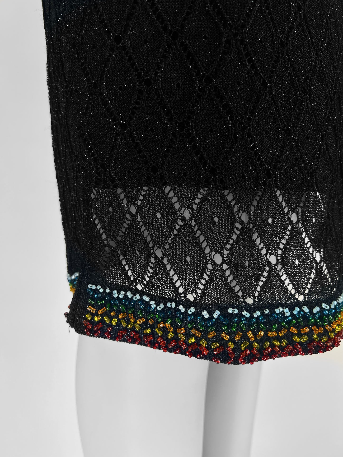 Dior by John Galliano Fall 2001 Beaded Open-Work Knit Dress