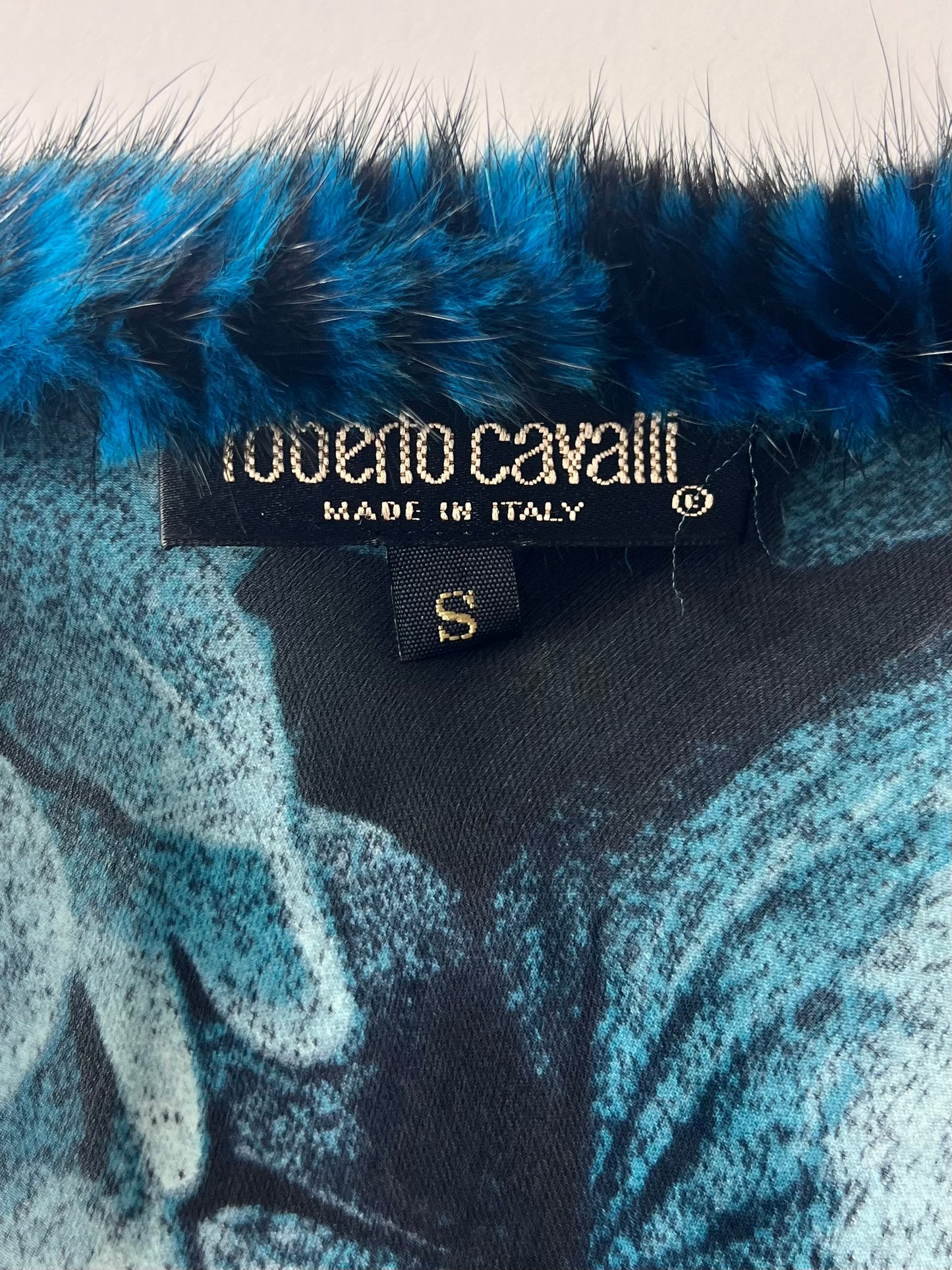 Roberto Cavalli Fall 2000 Sheer Silk Coat with Fox Fur Trim