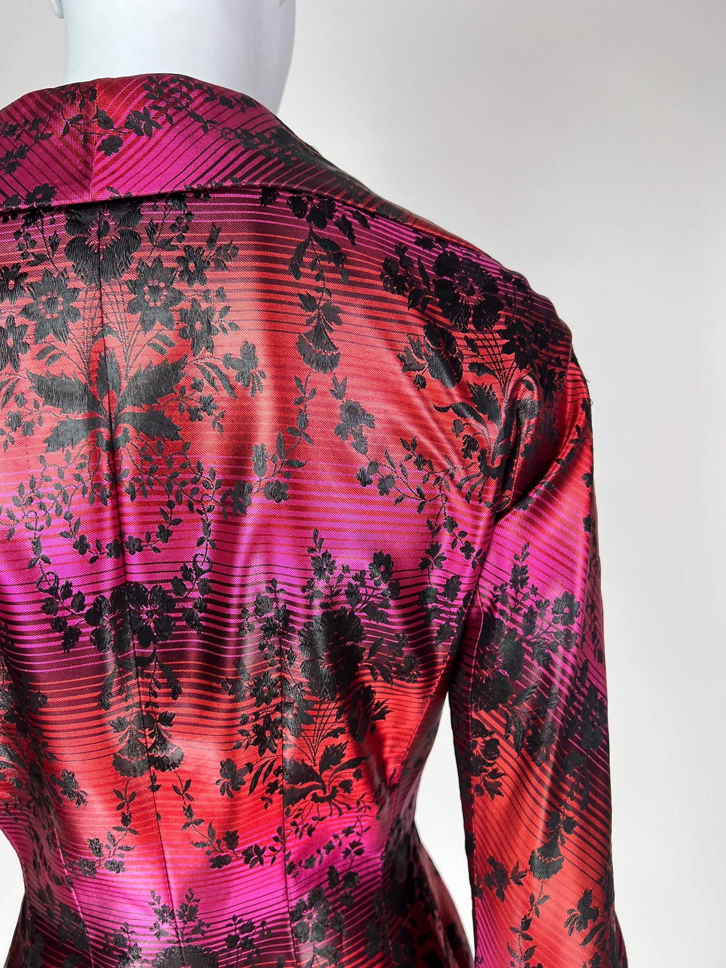 John Galliano Spring 1998 Gradient Jacquard Tulip-Hem Blazer