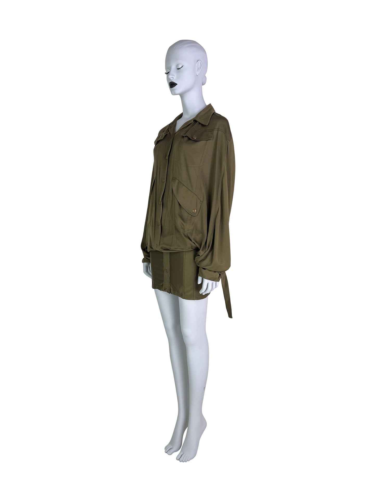 Dior Spring 2003 Silk Khaki Dress