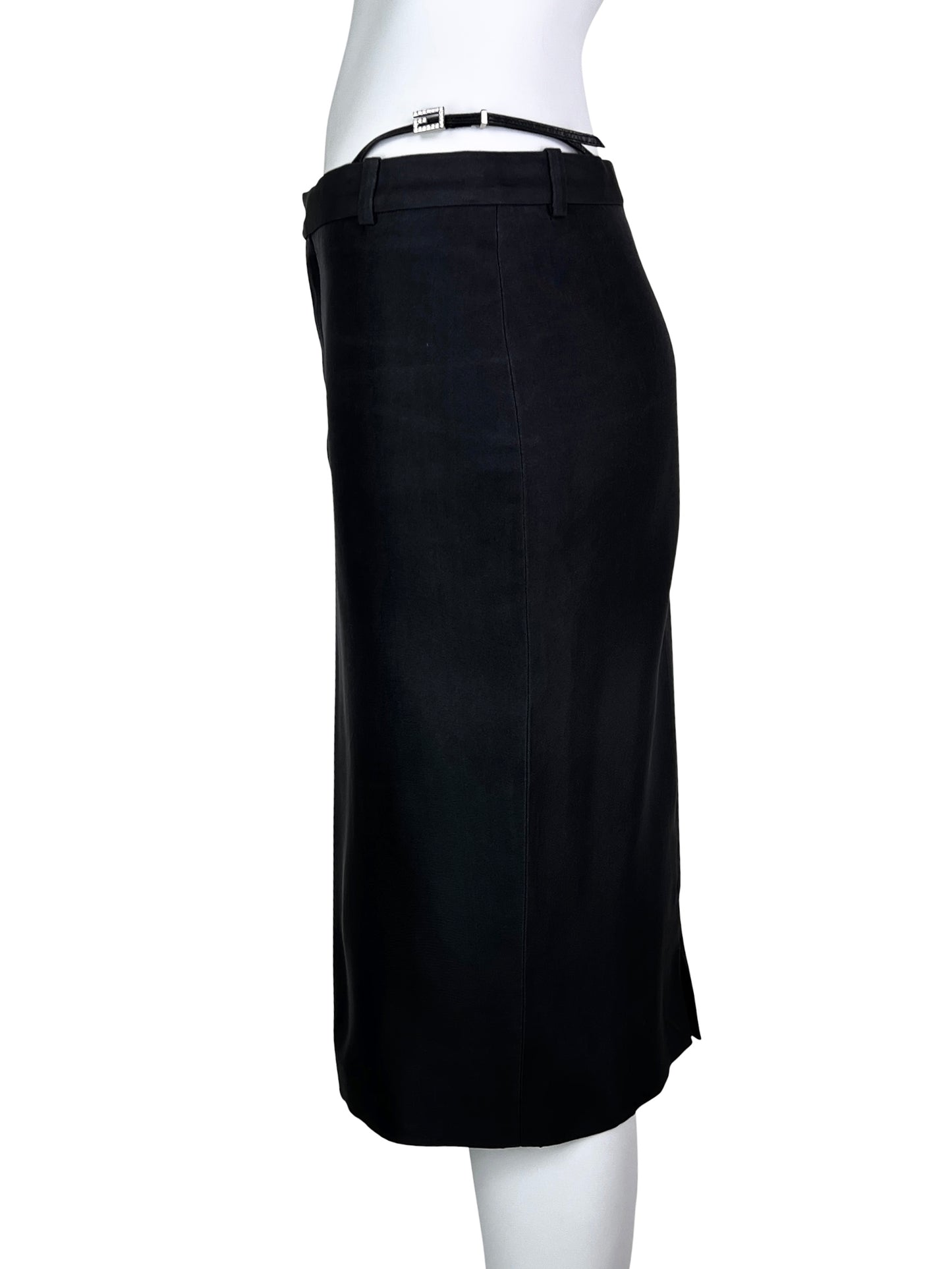 Gucci Spring 1998 Swarovski Logo G-string Silk Pencil Skirt