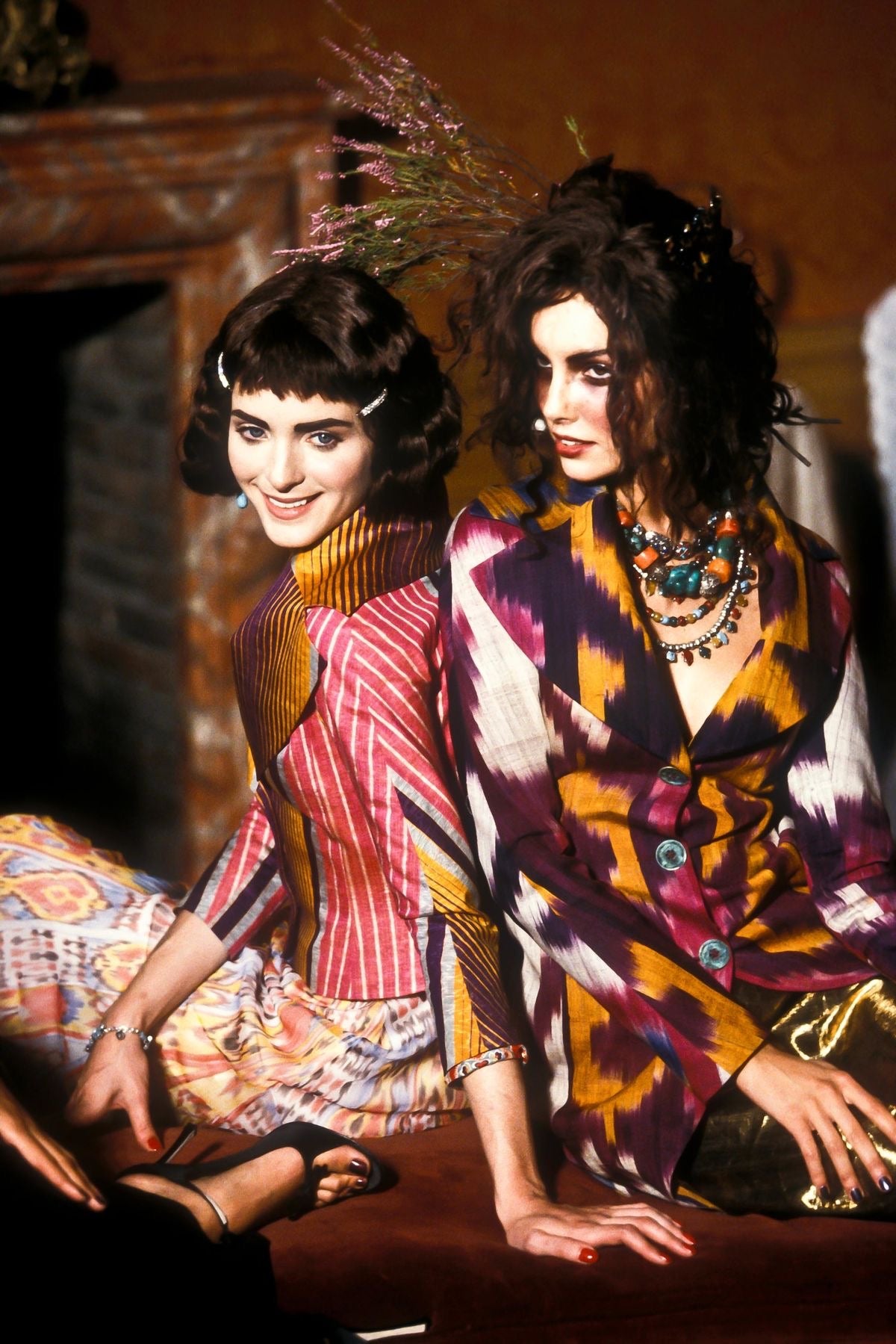 John Galliano Spring 1998 Gradient Jacquard Tulip-Hem Blazer