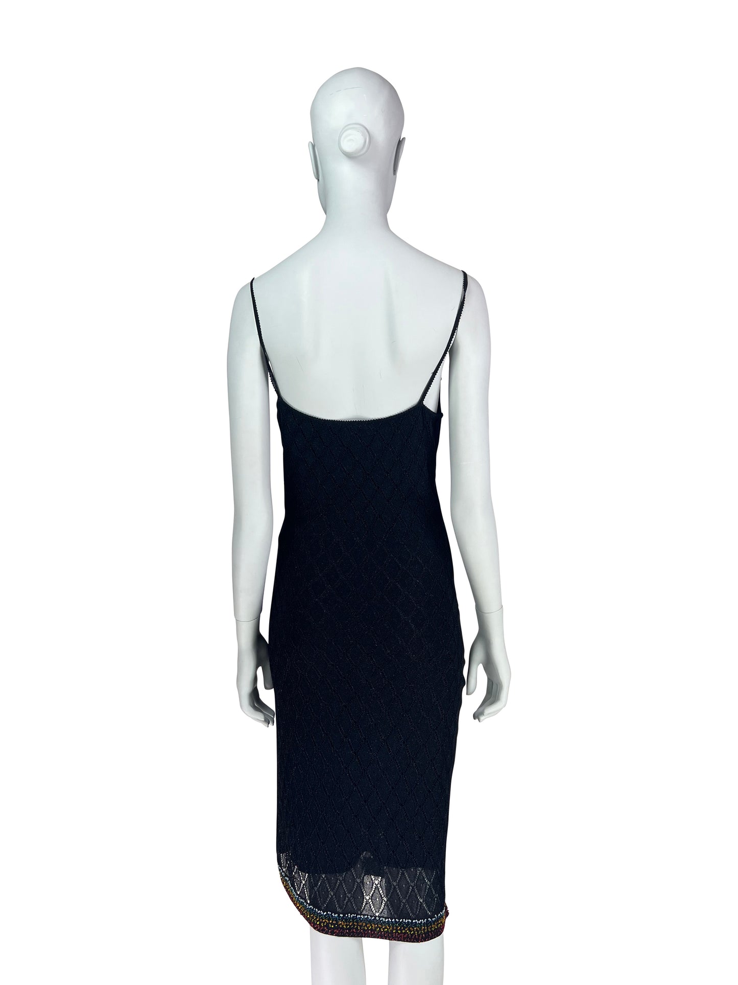 Dior by John Galliano Fall 2001 Beaded Open-Work Knit Dress