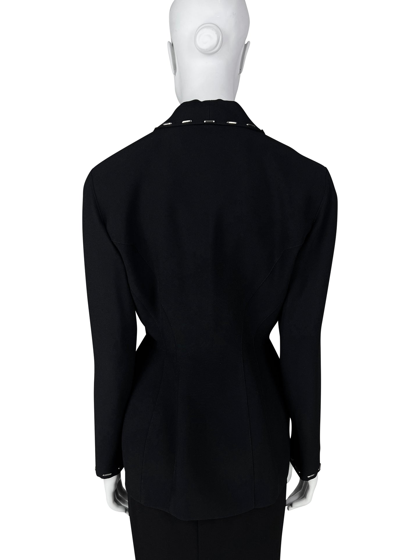 Thierry Mugler Fall 1996 Runway Blazer with Signature Metal Stitching Detail