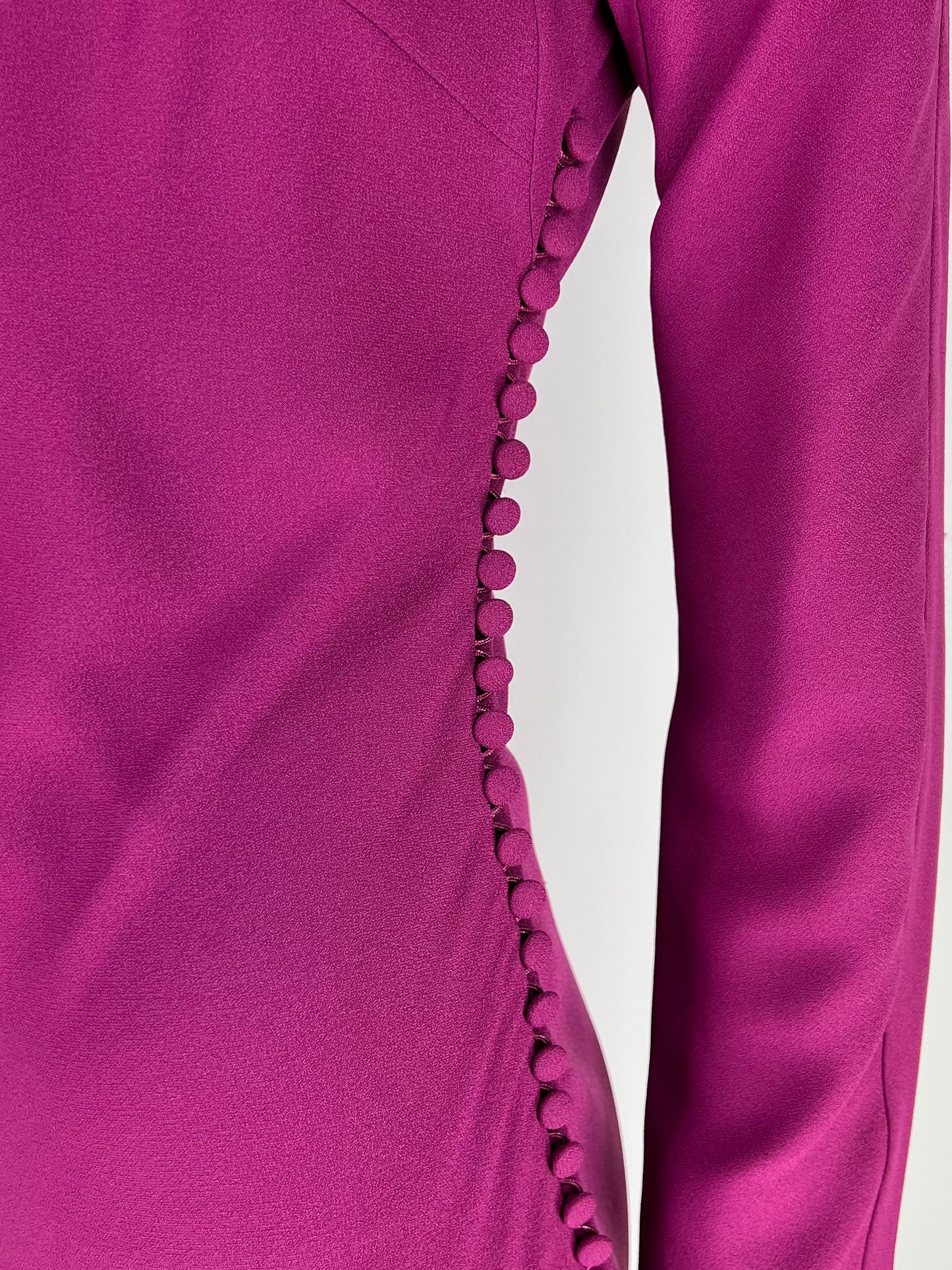 Dior by John Galliano Fall 1999 Bias-Cut Crepe Fuchsia Dress with a Bow Collar