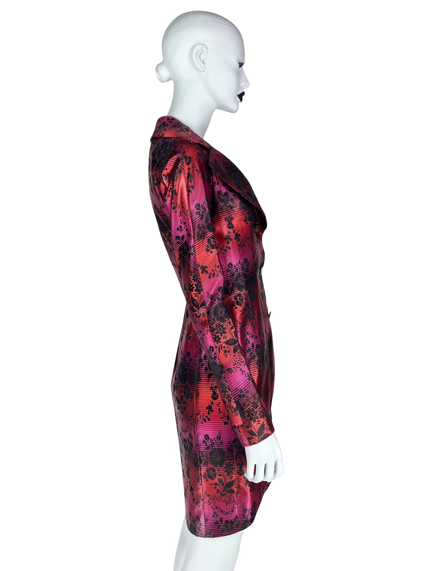 John Galliano Spring 1998 Gradient Jacquard Tulip-Hem Blazer