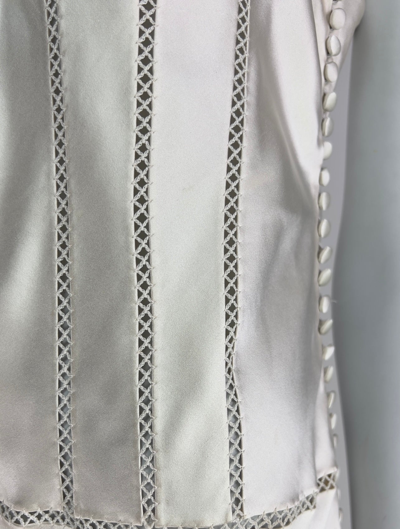 ON HOLD! Dior by John Galliano Spring 2004 Bias-Cut Off-White Silk Satin Dress