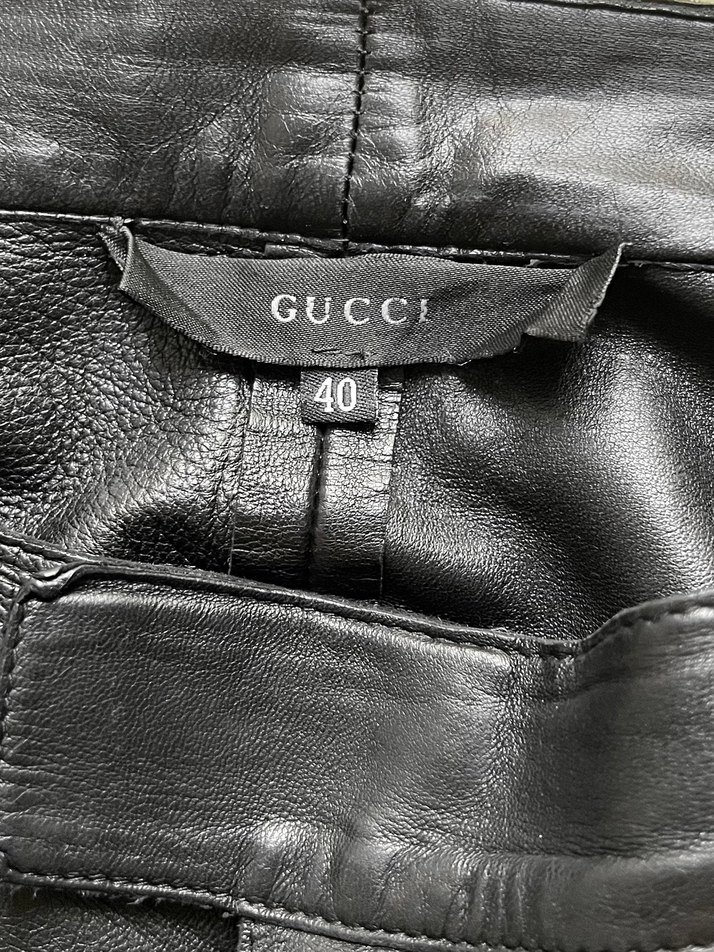 Gucci by Tom Ford Spring 1999 Leather Biker Pants