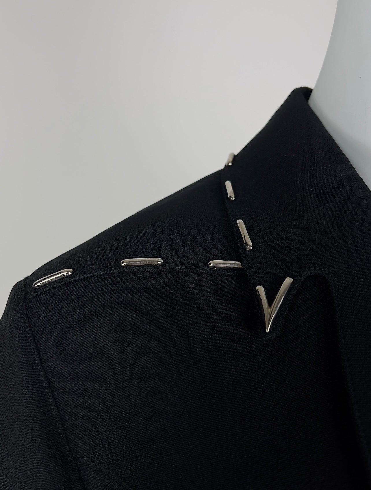 Thierry Mugler Fall 1996 Runway Blazer with Signature Metal Stitching Detail