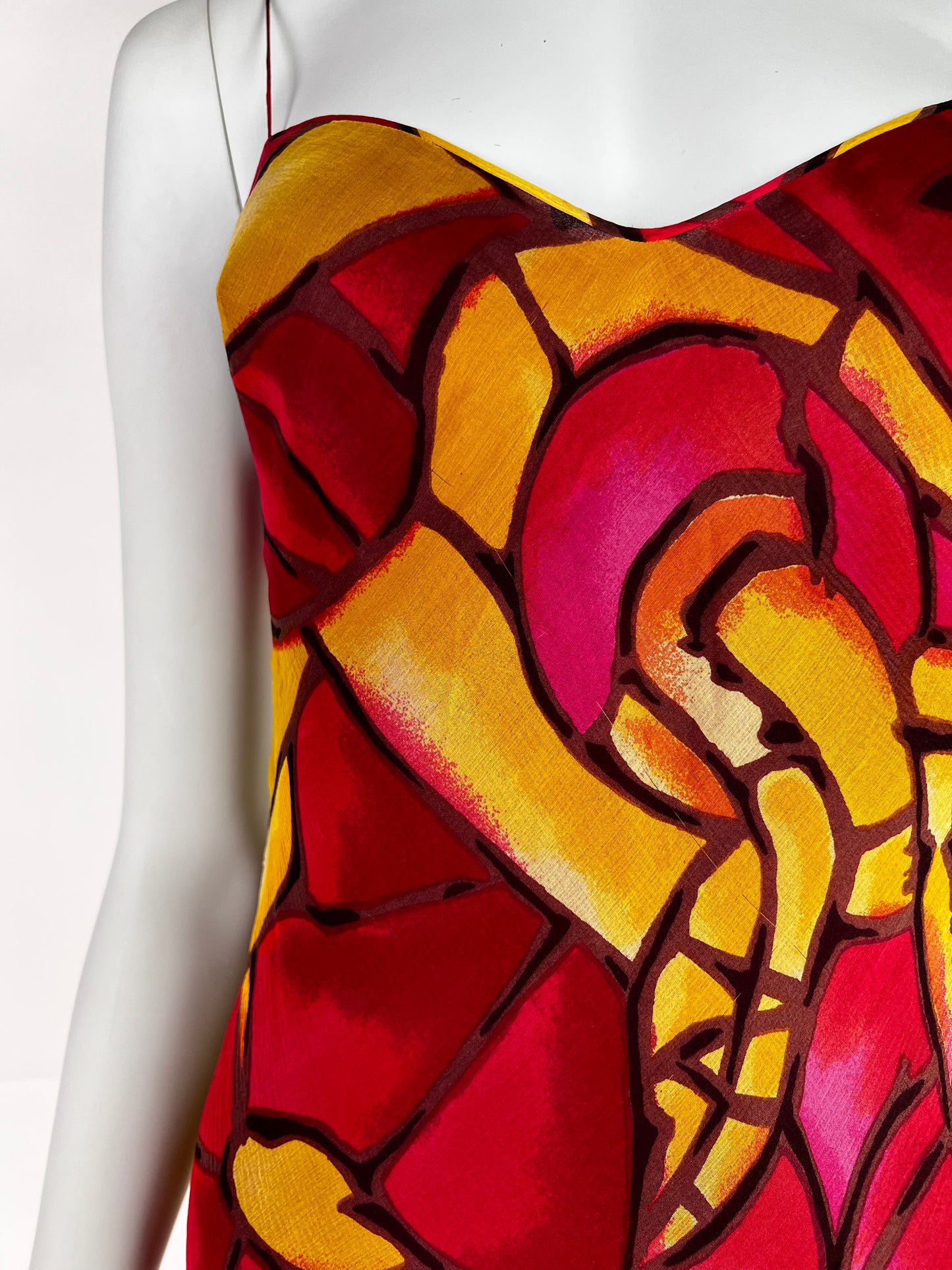 Dior by John Galliano Fall 2000 Stained Glass Bias-Cut Silk Dress