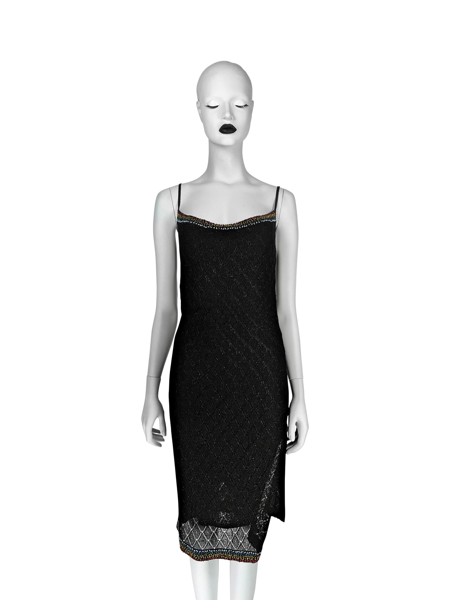 Dior by John Galliano Fall 2001 Beaded Open-Work Knit Dress