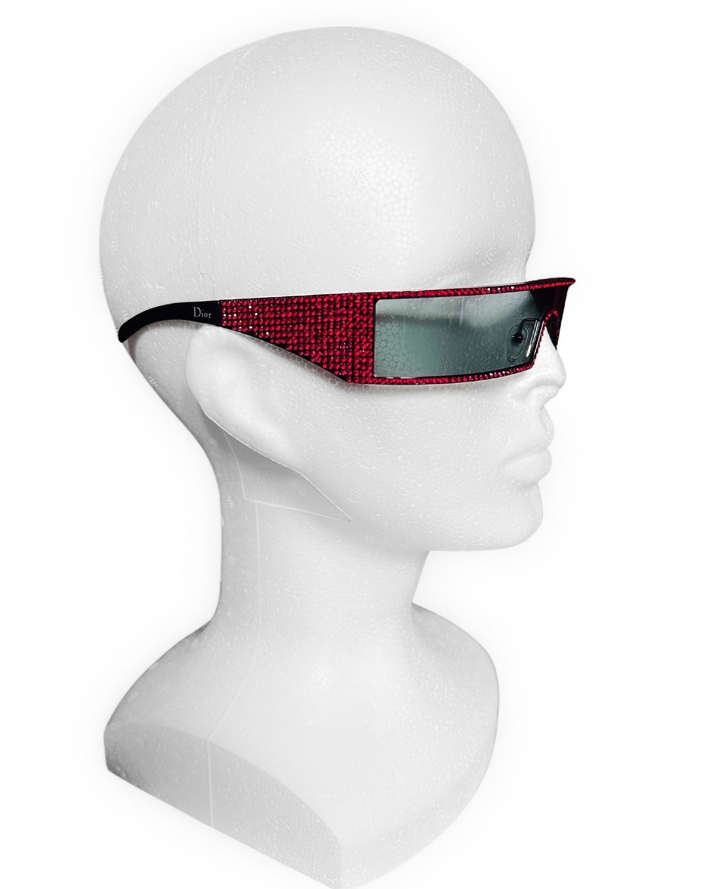 Dior Spring 2003 Punk Swarovski Sunglasses in Red