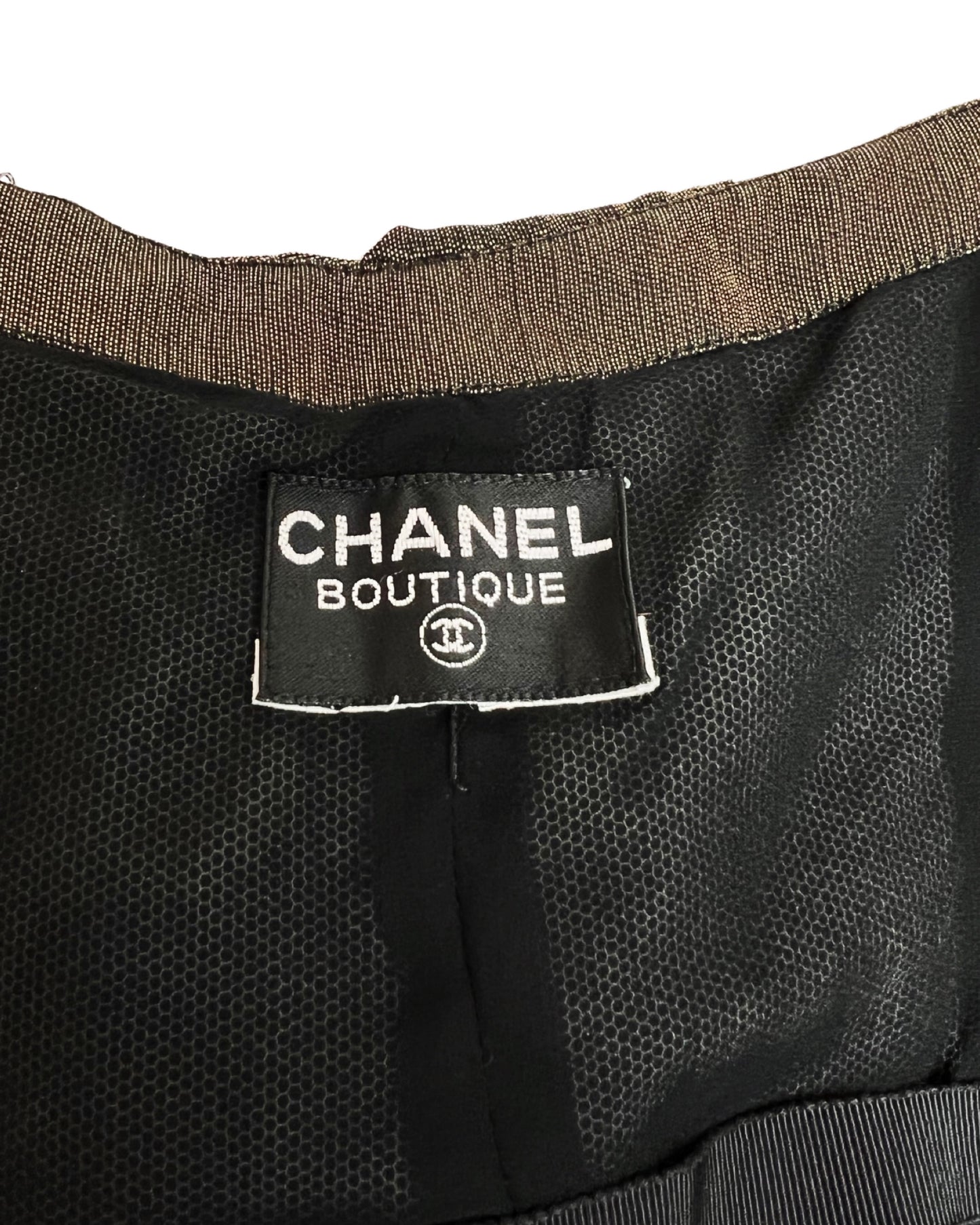 Rare! Chanel Fall 1990 Lamé Runway Dress