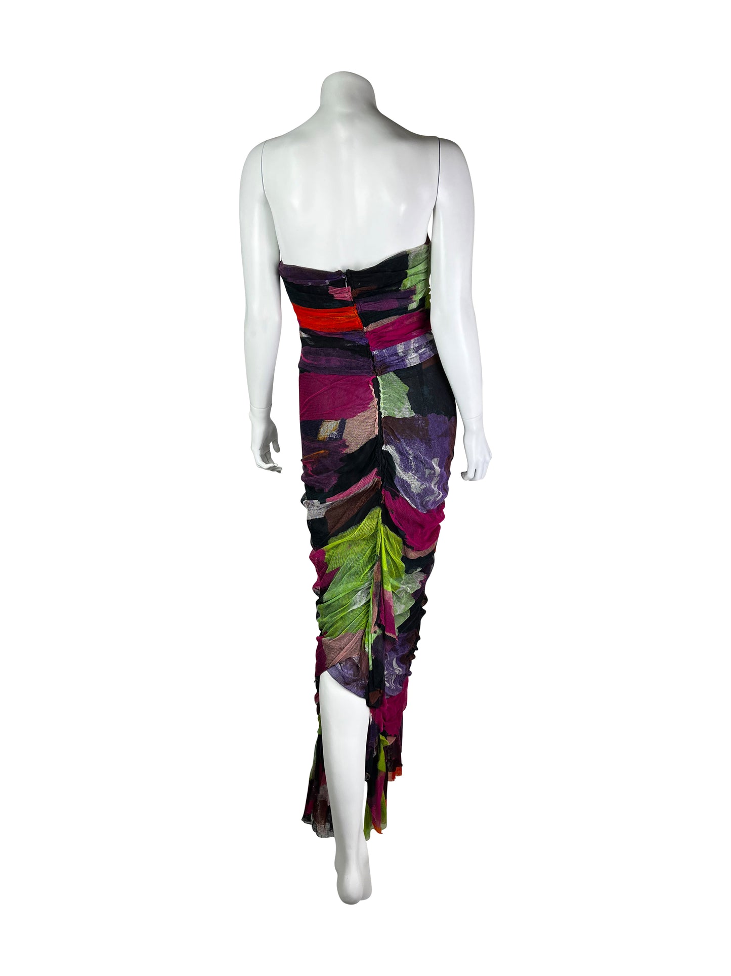 Christian Lacroix Spring 2003 Mesh Ruched Dress