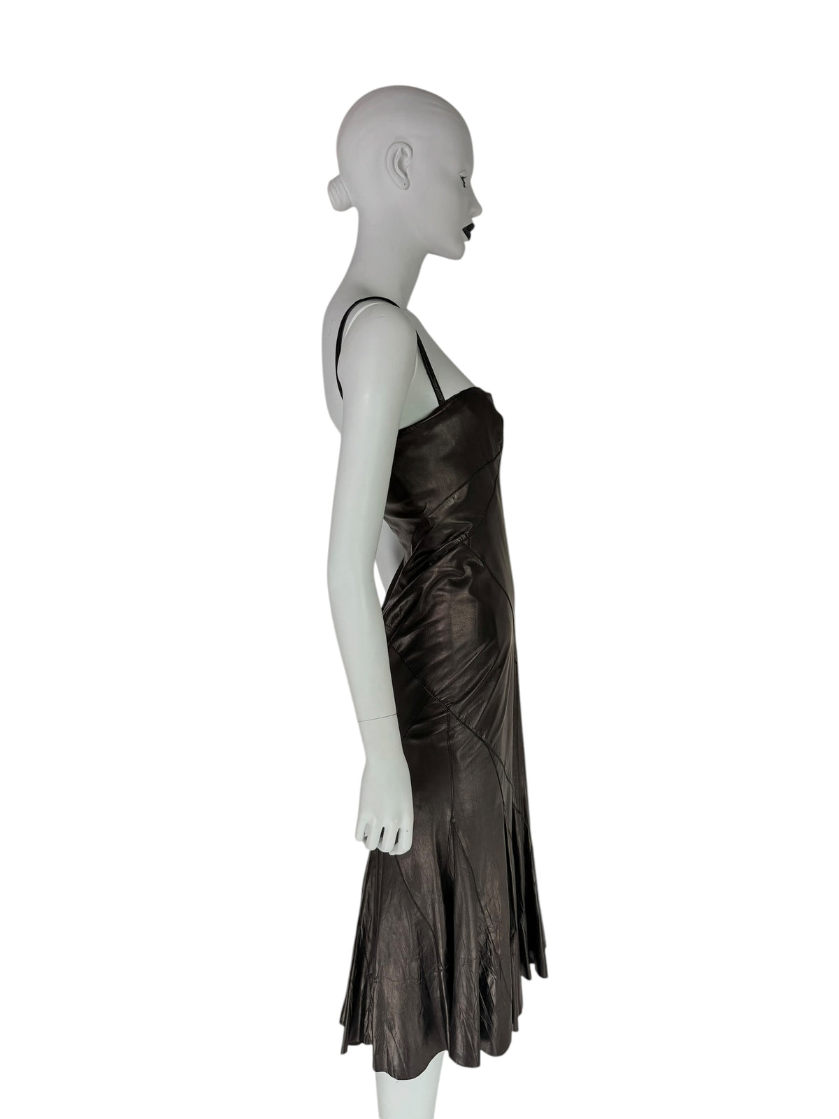 Roberto Cavalli Fall 2003 Leather Midi Dress — Beyoncé Reference