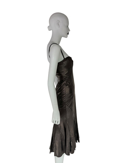 Roberto Cavalli Fall 2003 Leather Midi Dress — Beyoncé Reference