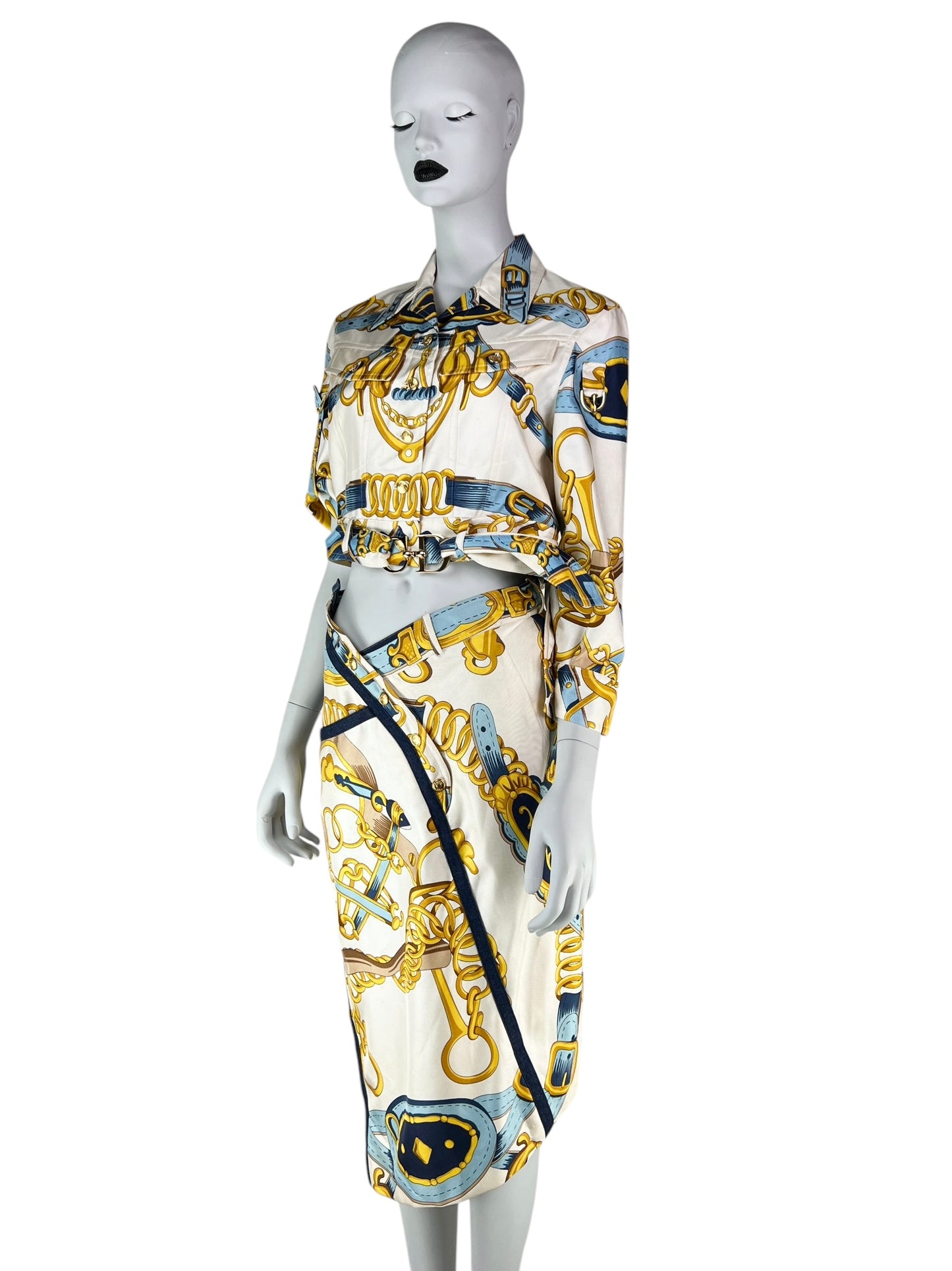 Dior by John Galliano Spring 2000 Equestrian Print Silk Ensemble