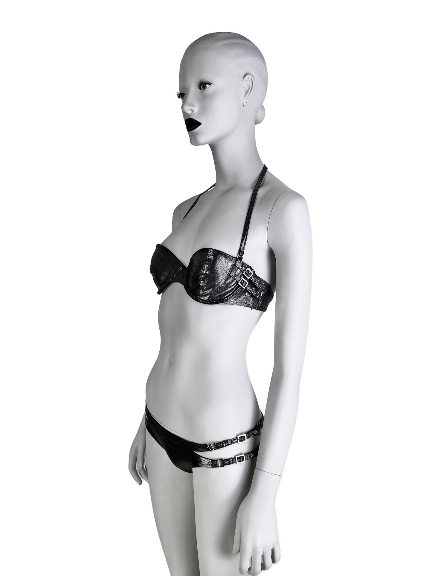 Dior Spring 2004 Metallic Wet Look Cut-Out Bikini
