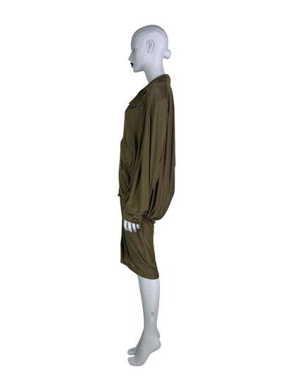 Dior Spring 2003 Silk Khaki Dress