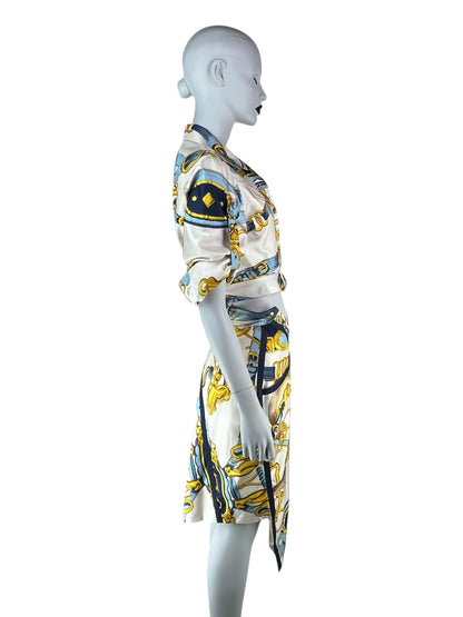Dior by John Galliano Spring 2000 Equestrian Print Silk Ensemble