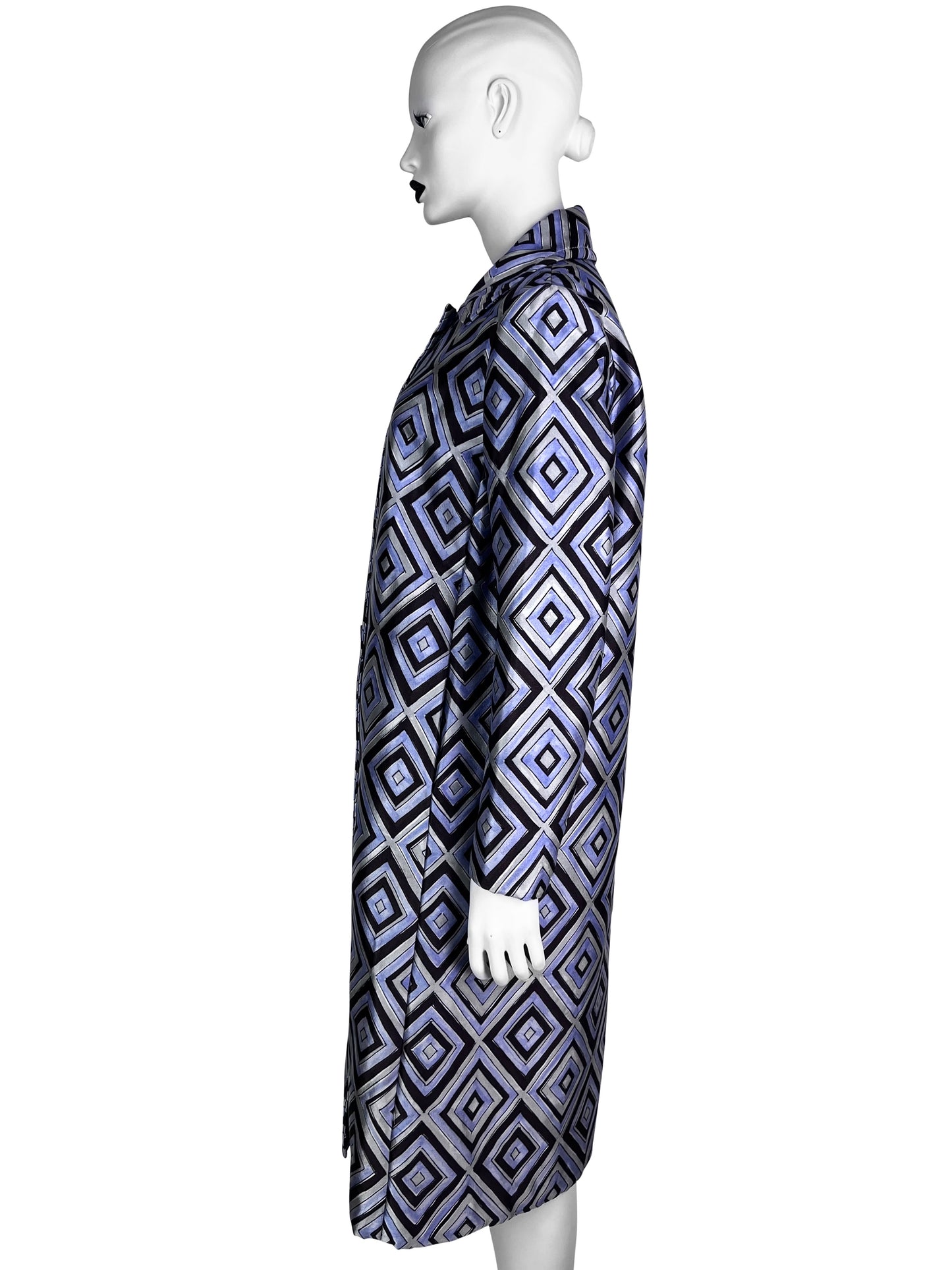 Prada Fall 1996 Diamond Print Coat in Purple