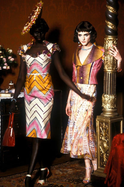 John Galliano Spring 1998 Wine Red Sweetheart Midi Dress