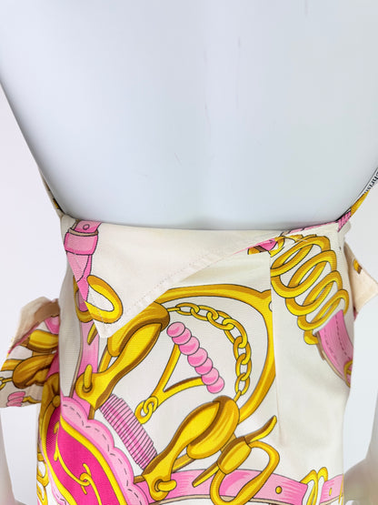 Dior by John Galliano Spring 2000 Runway Silk Equestrian Scarf Dress