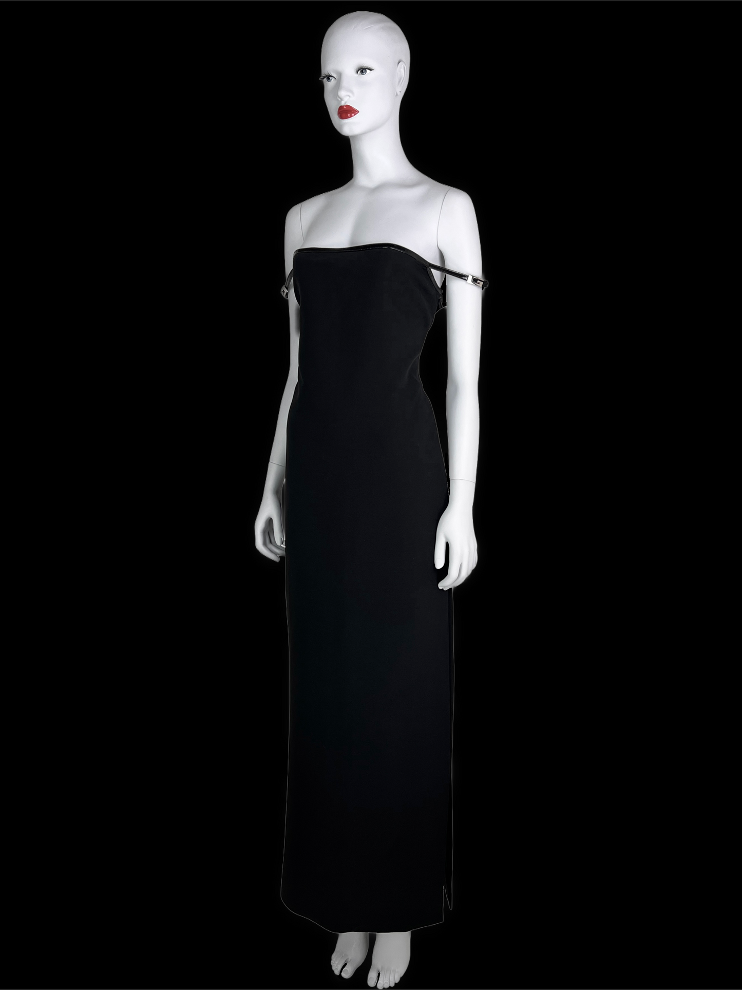 Gucci Fall 1997 G-logo Strap Evening Black Dress