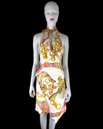 Dior by John Galliano Spring 2000 Runway Silk Equestrian Scarf Dress