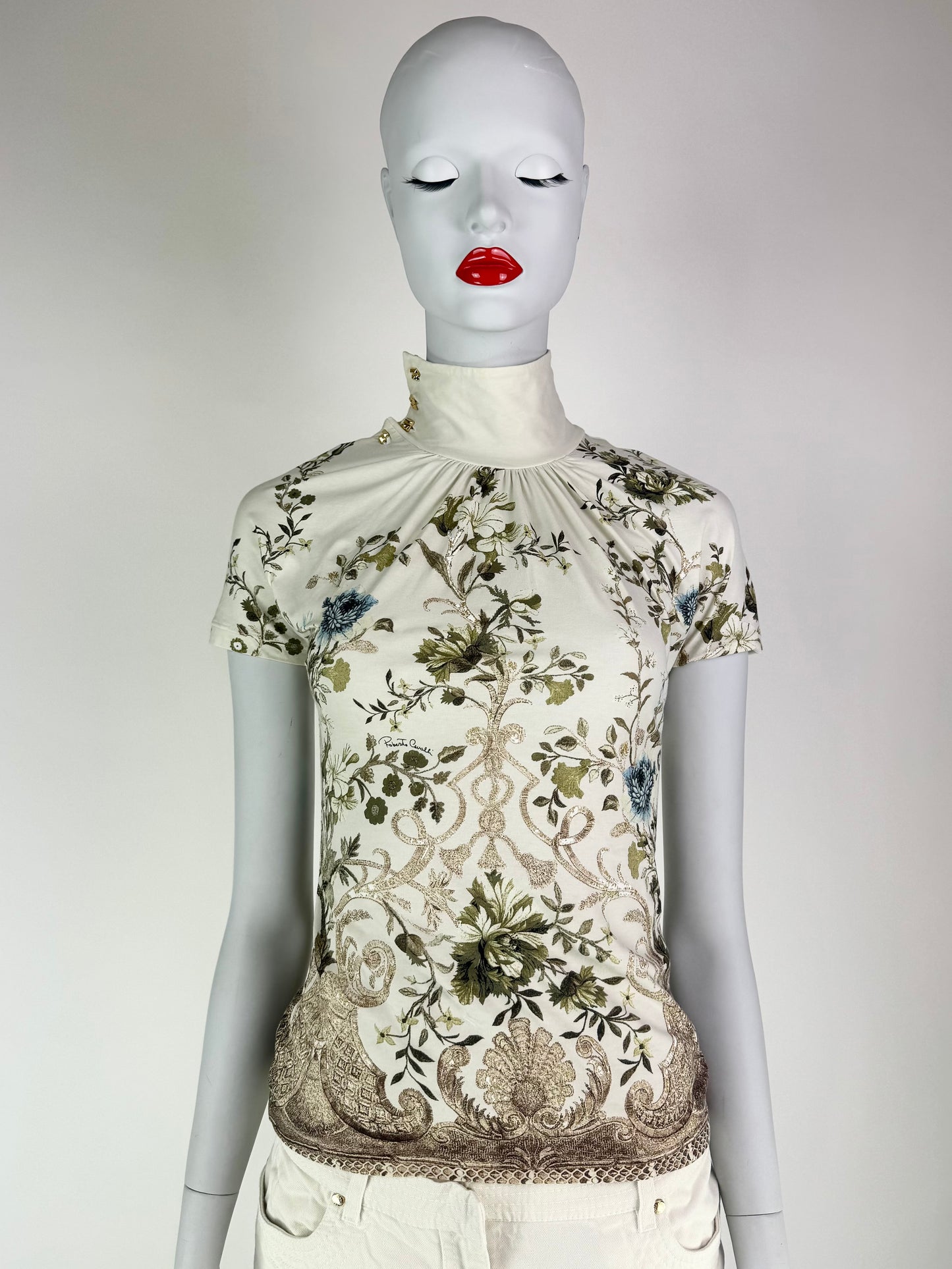 Roberto Cavalli Spring 2006 Floral Shimmer Capri Set