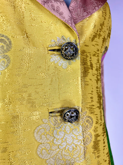 Versace Fall 2002 By Donatella Versace Patchwork Jacquard Skirt Suit