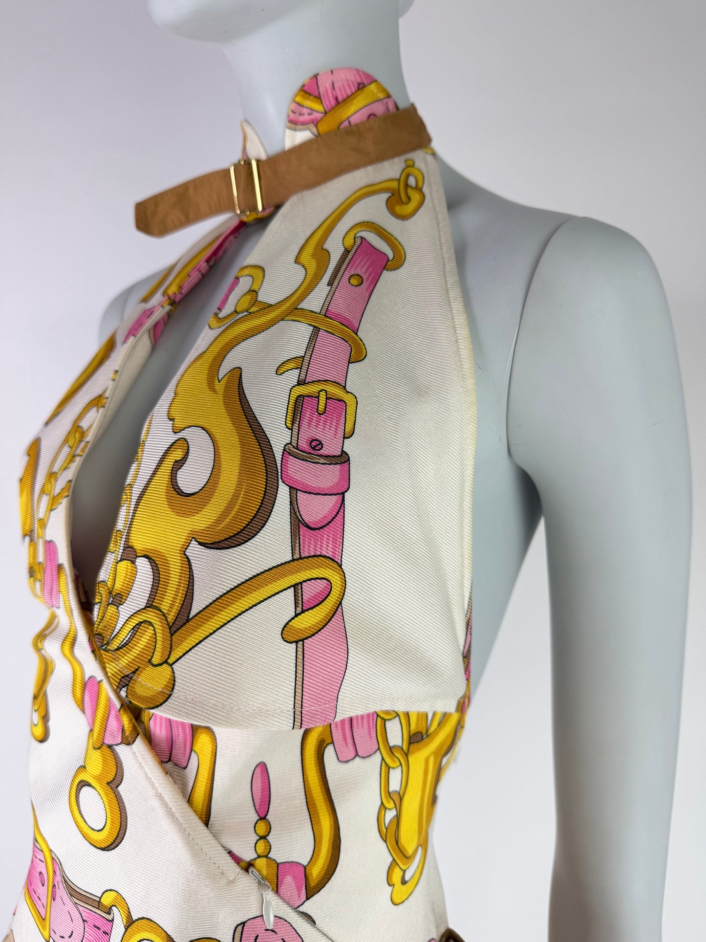 Dior by John Galliano Spring 2000 Runway Silk Equestrian Scarf Dress