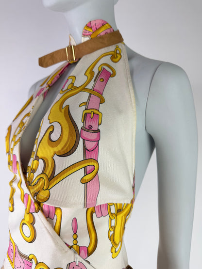 Dior by John Galliano Spring 2000 Runway Silk Equestrian Scarf Dress