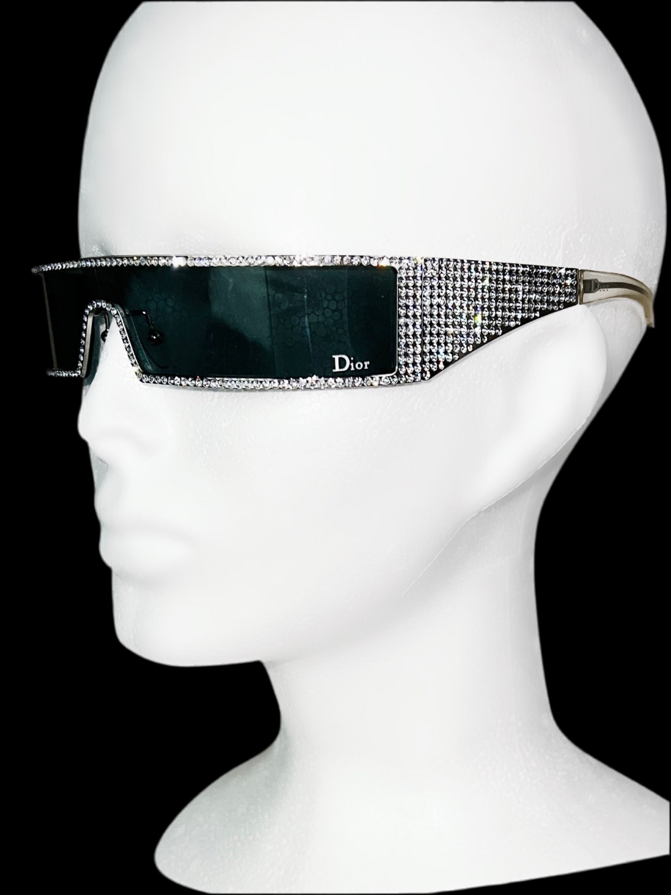 Dior Spring 2003 Punk Swarovski Sunglasses in Clear