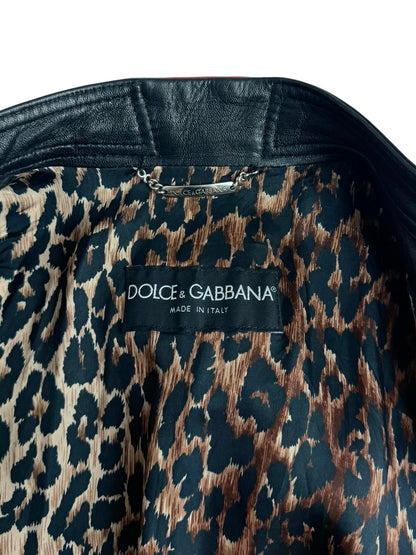 Rare Runway Dolce & Gabbana Spring 2001 Leather Moto Coat