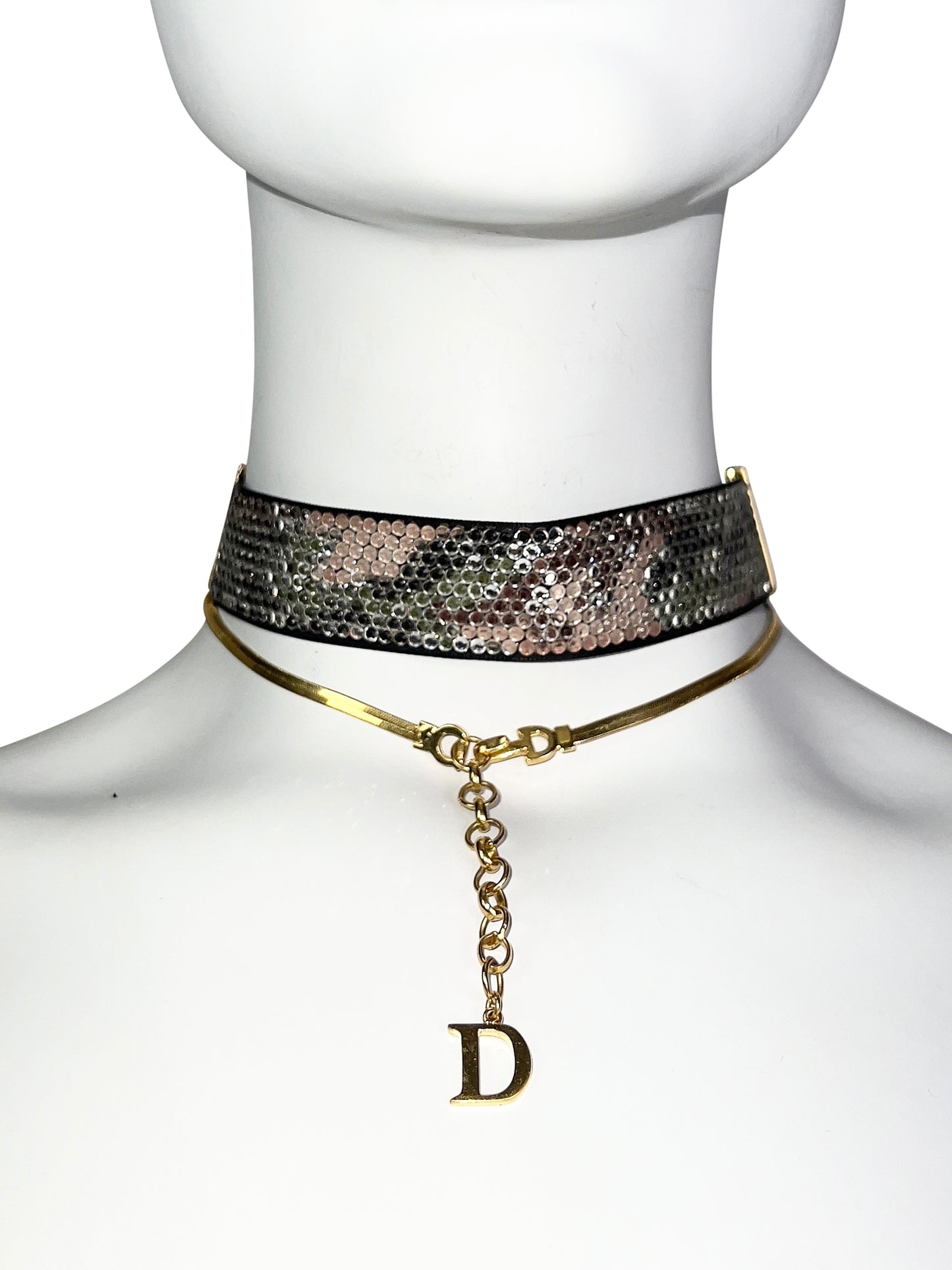 Dior by John Galliano Spring 2001 Crystal Camo Wrap Around Choker