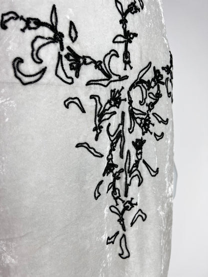 Prada Fall 1997 Beaded Off-white Velvet Dress