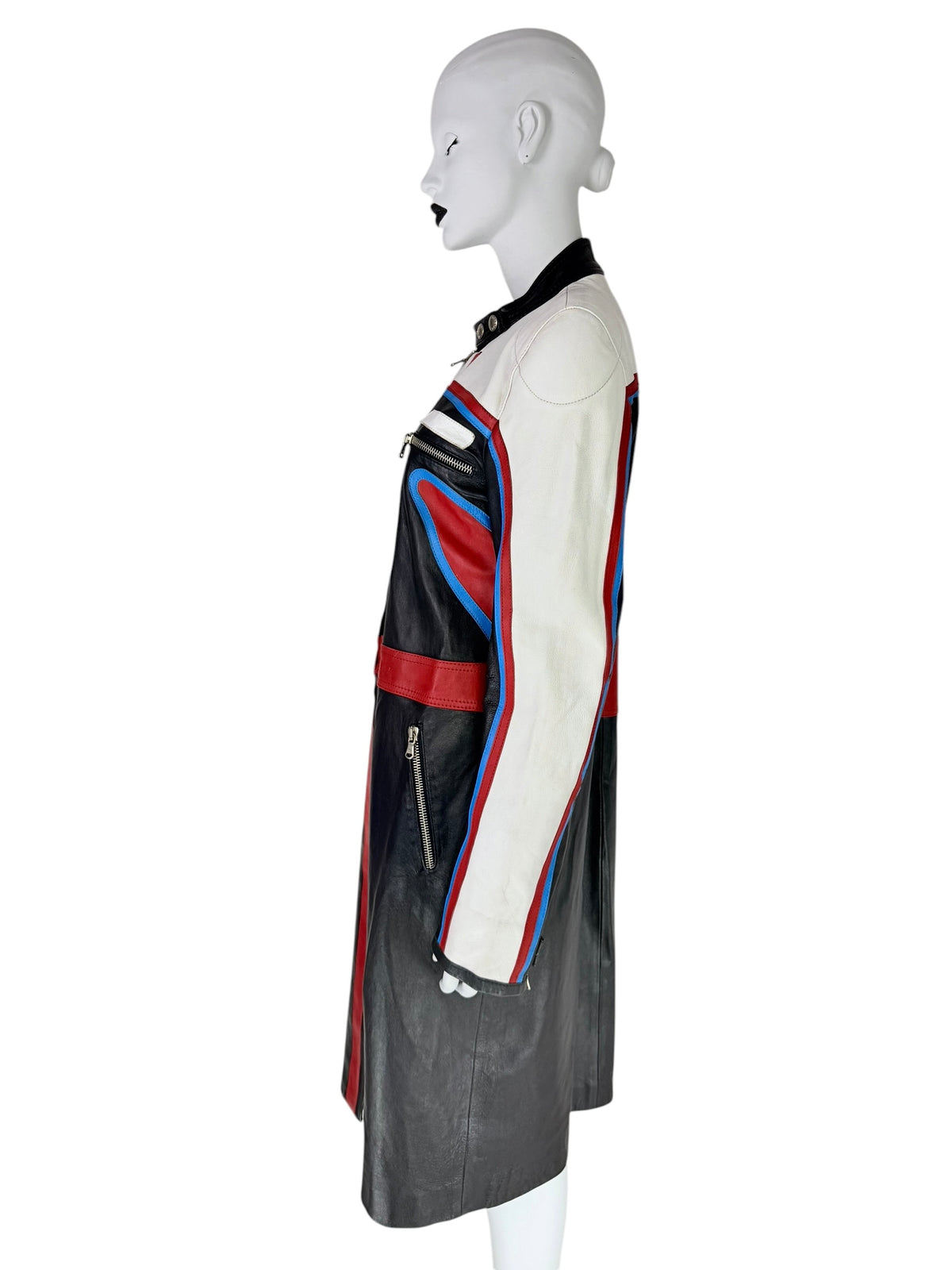 Rare Runway Dolce & Gabbana Spring 2001 Leather Moto Coat